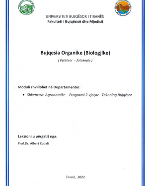 Bujqesia Organike (Biologjike) – Albert Kopali